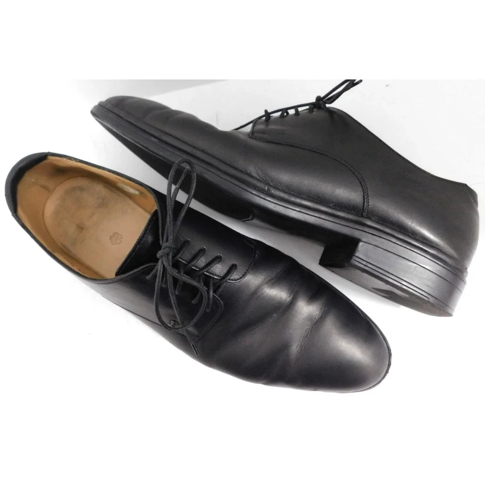 Bally Switzerland Cattford Black Leather Oxford Shoes 10 EEE